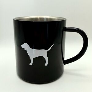 Victoria’s Secret-PINK-Coffee Mug-Stainless Steel-Metal-Dog Logo-Black